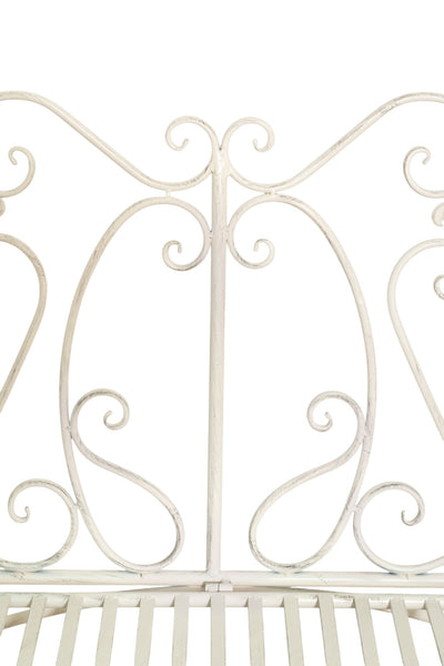 Biscottini Divanetto panchina in ferro finitura bianca anticata giardino realizzato