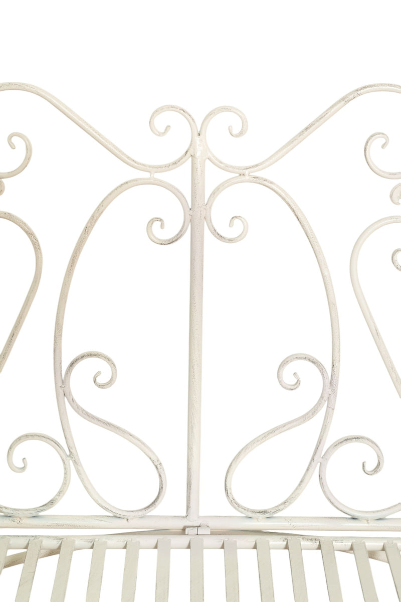 Biscottini Divanetto panchina in ferro finitura bianca anticata giardino realizzato