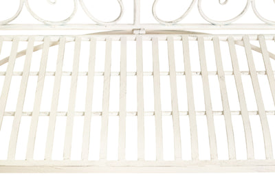 Biscottini Divanetto panchina in ferro finitura bianca anticata giardino realizzato