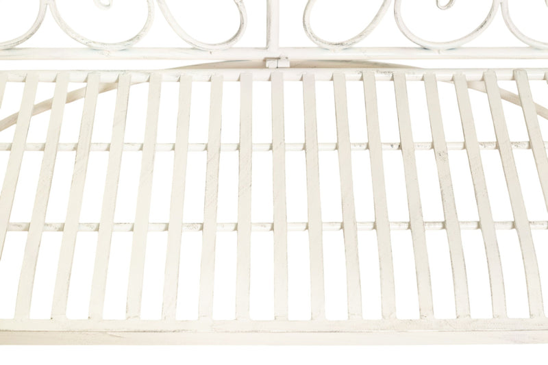 Biscottini Divanetto panchina in ferro finitura bianca anticata giardino realizzato