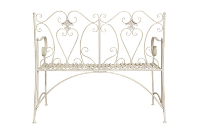 Biscottini Divanetto panchina in ferro finitura bianca anticata giardino realizzato