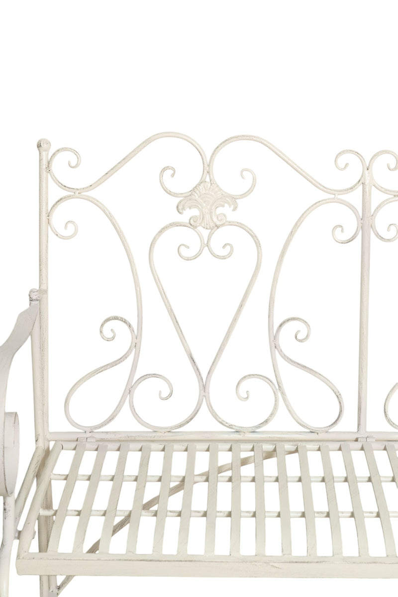 Biscottini Divanetto panchina in ferro finitura bianca anticata giardino realizzato