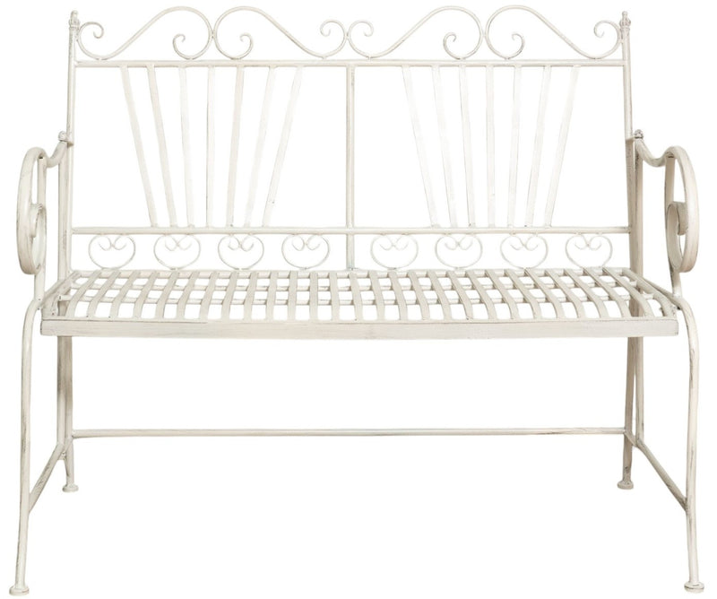 Biscottini Divanetto panchina in ferro finitura bianca anticata giardino realizzato