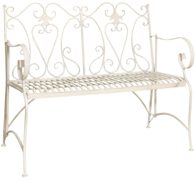 Biscottini Divanetto panchina in ferro finitura bianca anticata giardino realizzato