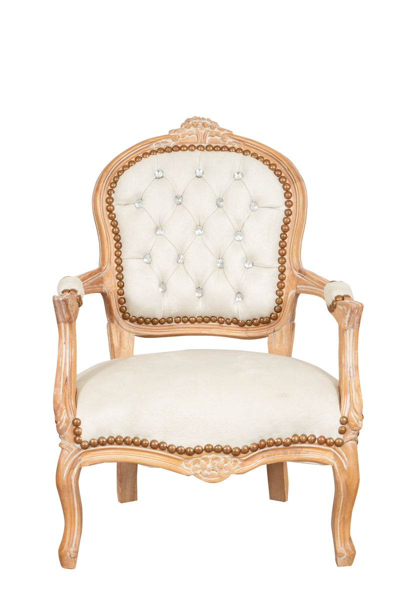 Biscottini POLTRONA DA BAMBINO STILE FRANCESE LUIGI XVI IN LEGNO MASSELLO DI FAGGIO Sedia