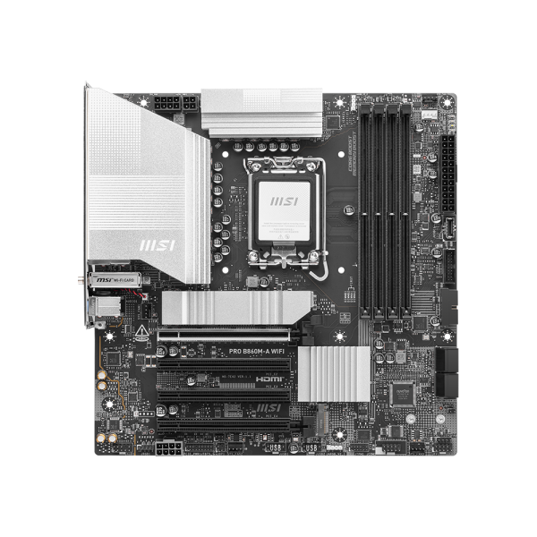 MSI MB INTEL PRO B860M-A WIFI, m-ATX DDR5, 1PCI-Ex16, 1PCI-Ex4, 2PCI-Ex1, 4SATA3