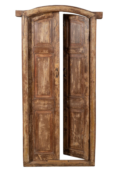 Biscottini Porta portone in legno massello e ferro da interno o da esterno vecchia e antica medievale