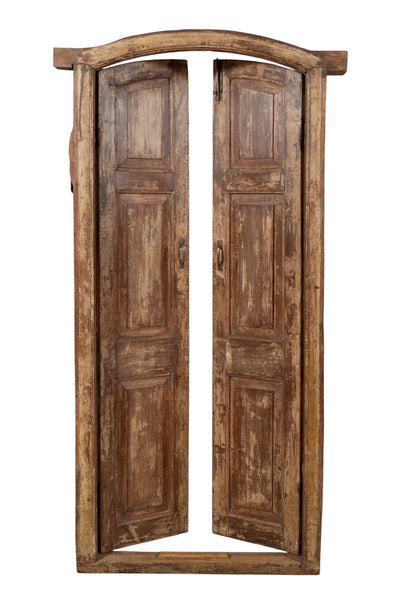 Biscottini Porta portone in legno massello e ferro da interno o da esterno vecchia e antica medievale