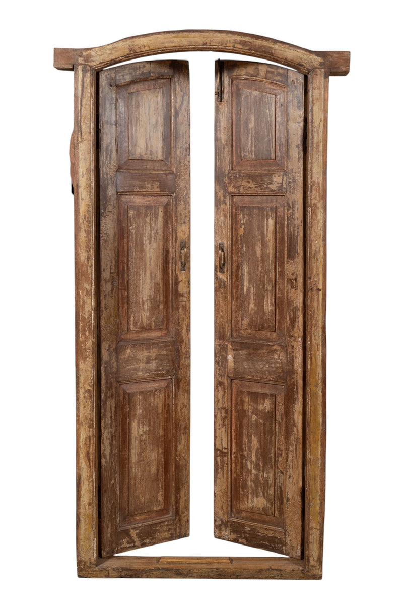 Biscottini Porta portone in legno massello e ferro da interno o da esterno vecchia e antica medievale