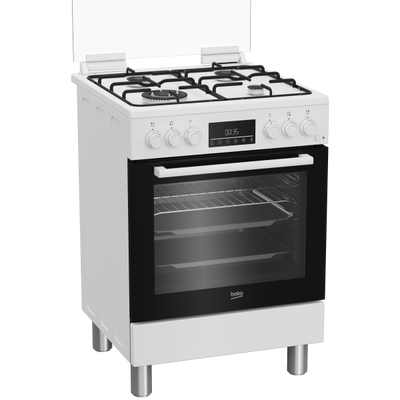 Beko Cucina A Gas 4 Bruci.fornoelet.vent.66lt 60x60 Bianco Fbe62310gw