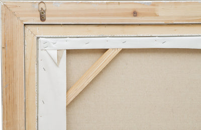 Biscottini Dipinto a mano olio su tela con cornice in legno finitura foglia argento