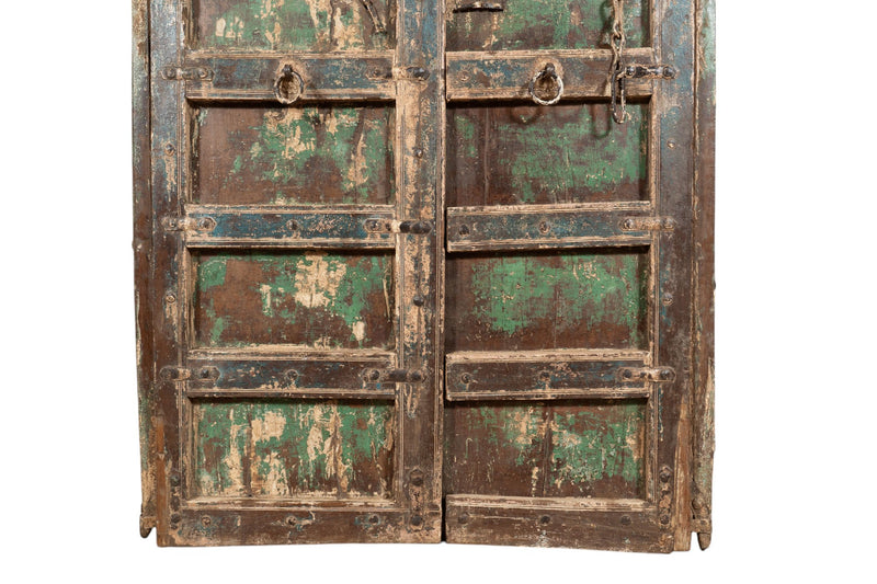 Biscottini Porta portone in legno massello e ferro da interno o da esterno vecchia e antica medievale