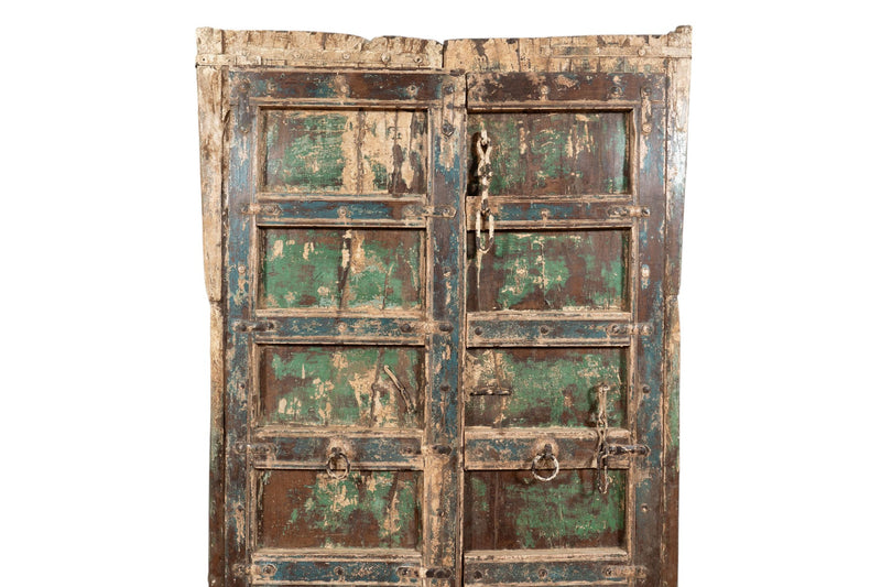 Biscottini Porta portone in legno massello e ferro da interno o da esterno vecchia e antica medievale