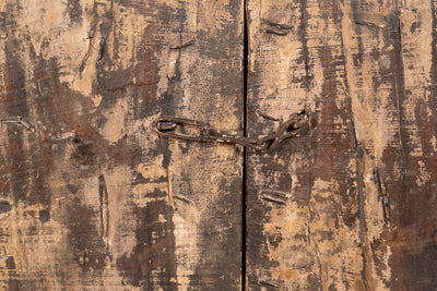 Biscottini Porta portone in legno massello e ferro da interno o da esterno vecchia e antica medievale