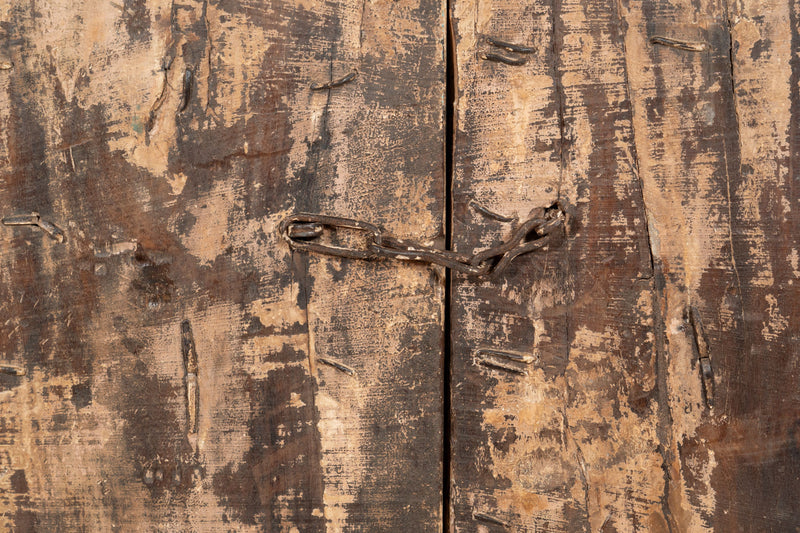 Biscottini Porta portone in legno massello e ferro da interno o da esterno vecchia e antica medievale
