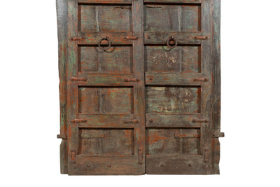 Biscottini Porta portone in legno massello e ferro da interno o da esterno vecchia e antica medievale