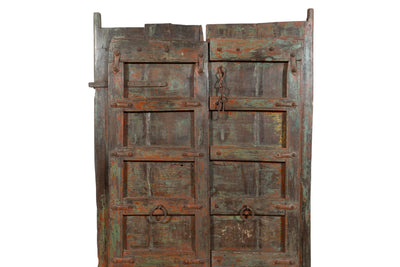 Biscottini Porta portone in legno massello e ferro da interno o da esterno vecchia e antica medievale