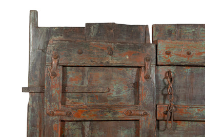 Biscottini Porta portone in legno massello e ferro da interno o da esterno vecchia e antica medievale