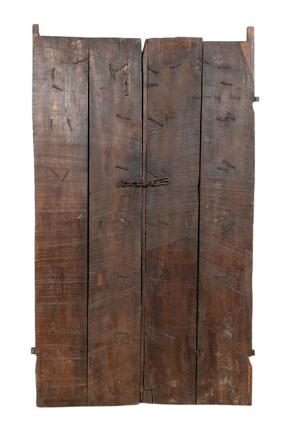 Biscottini Porta portone in legno massello e ferro da interno o da esterno vecchia e antica medievale