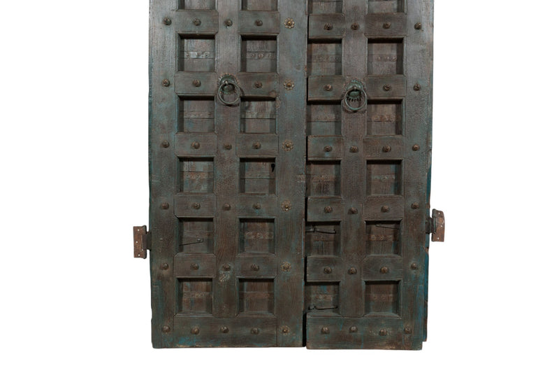 Biscottini Porta portone in legno massello e ferro da interno o da esterno vecchia e antica medievale