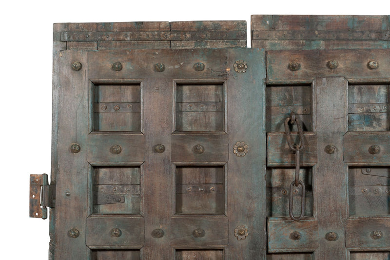 Biscottini Porta portone in legno massello e ferro da interno o da esterno vecchia e antica medievale