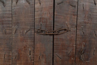 Biscottini Porta portone in legno massello e ferro da interno o da esterno vecchia e antica medievale