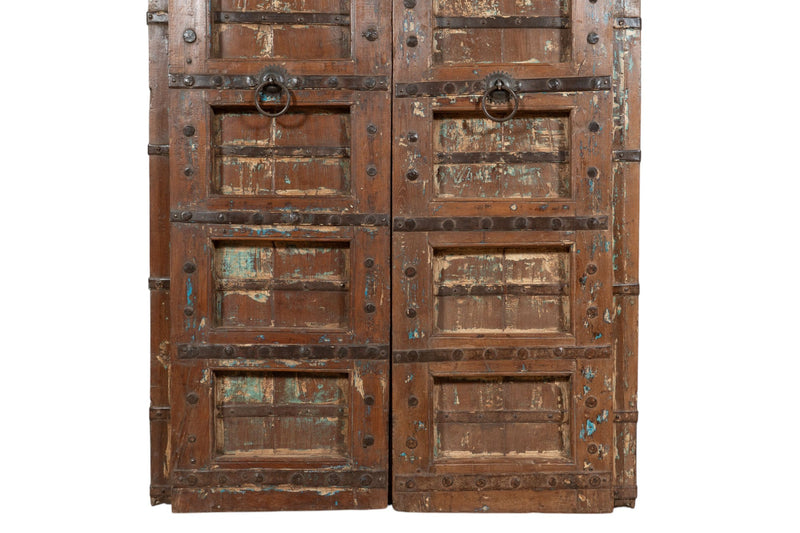 Biscottini Porta portone in legno massello e ferro da interno o da esterno vecchia e antica medievale