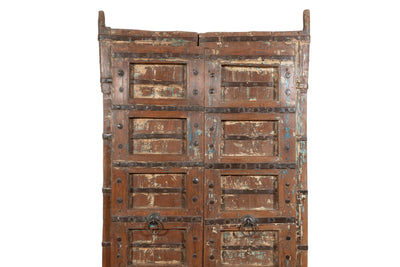 Biscottini Porta portone in legno massello e ferro da interno o da esterno vecchia e antica medievale