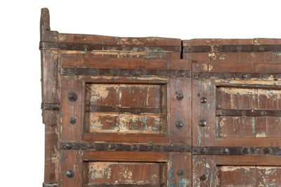 Biscottini Porta portone in legno massello e ferro da interno o da esterno vecchia e antica medievale