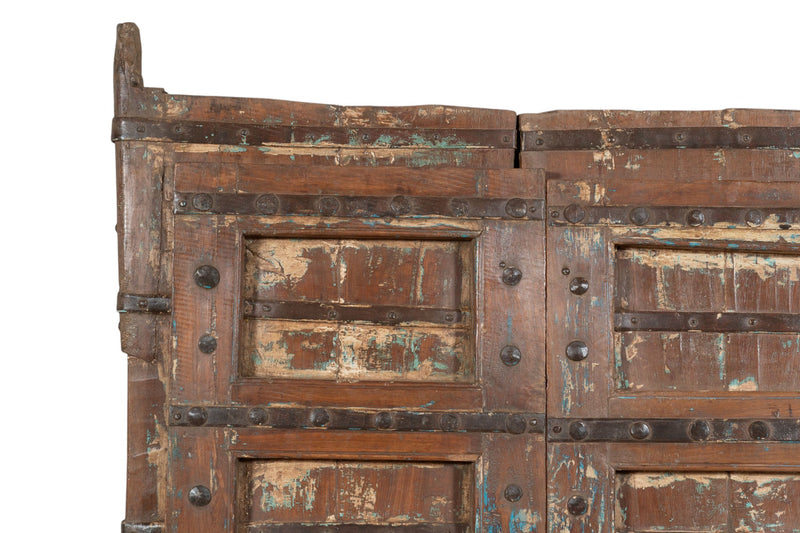 Biscottini Porta portone in legno massello e ferro da interno o da esterno vecchia e antica medievale