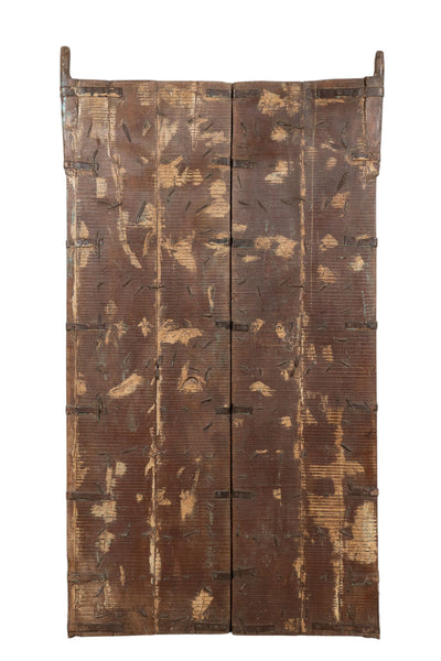 Biscottini Porta portone in legno massello e ferro da interno o da esterno vecchia e antica medievale