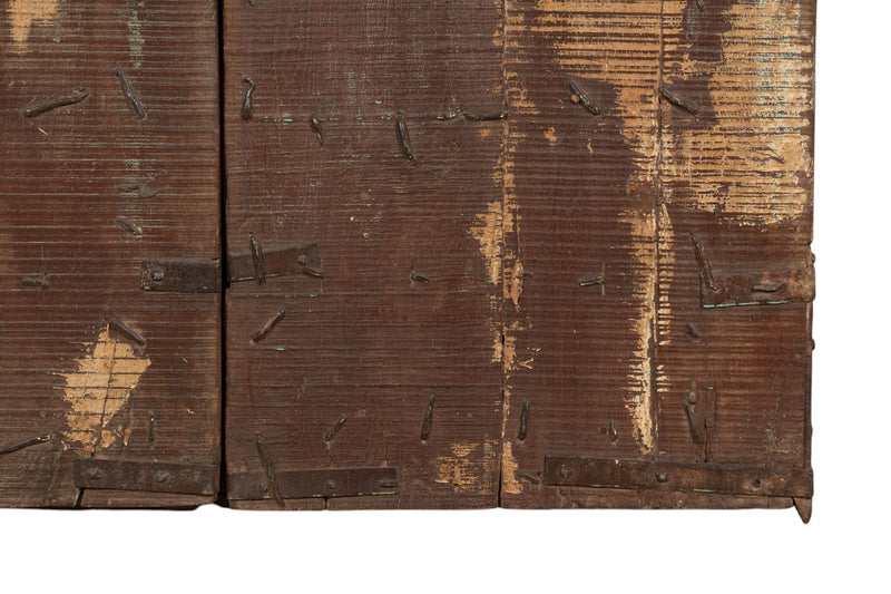 Biscottini Porta portone in legno massello e ferro da interno o da esterno vecchia e antica medievale