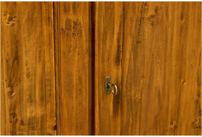 Biscottini Credenza Country in legno massello di tiglio finitura noce L180xPR58xH105 cm. Made in Italy