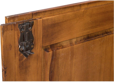 Biscottini Credenza Country in legno massello di tiglio finitura noce L180xPR58xH105 cm. Made in Italy