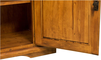 Biscottini Credenza Country in legno massello di tiglio finitura noce L180xPR58xH105 cm. Made in Italy