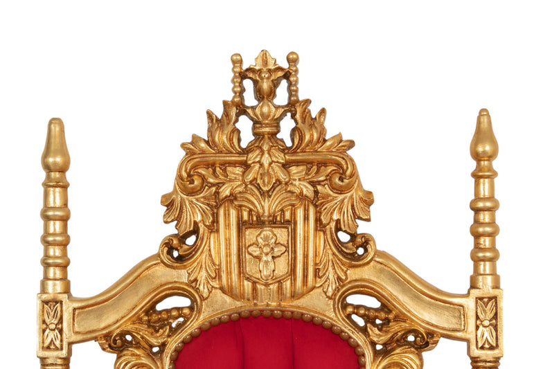 Biscottini Trono in legno massello di mogano 88x70x180 cm