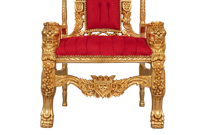 Biscottini Trono in legno massello di mogano 88x70x180 cm