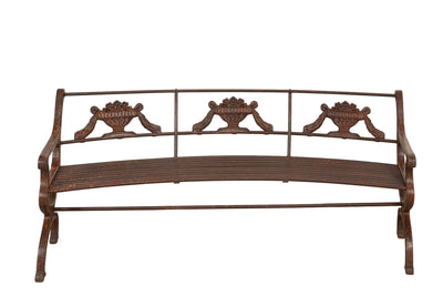 Biscottini Panchina Liberty in ghisa e ferro finitura anticata