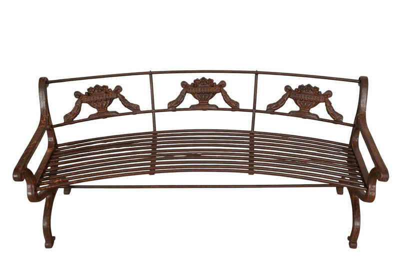 Biscottini Panchina Liberty in ghisa e ferro finitura anticata