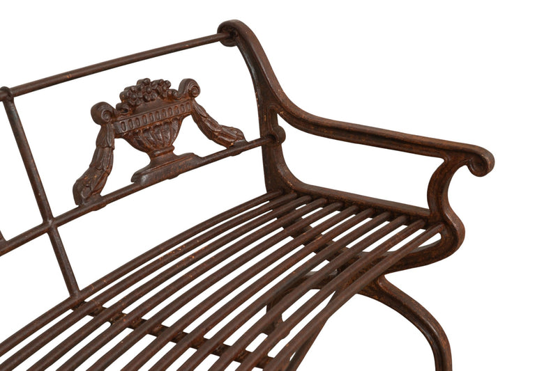 Biscottini Panchina Liberty in ghisa e ferro finitura anticata