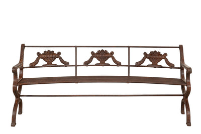 Biscottini Panchina Liberty in ghisa e ferro finitura anticata