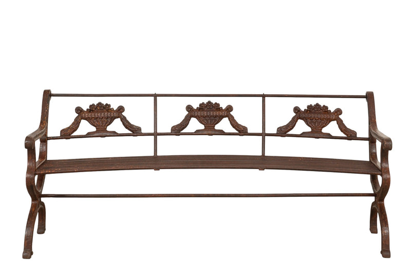 Biscottini Panchina Liberty in ghisa e ferro finitura anticata