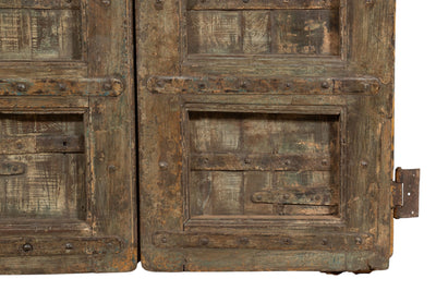 Biscottini Porta portone in legno massello e ferro da interno o da esterno vecchia e antica medievale