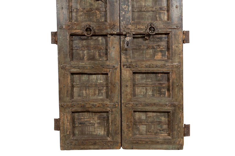 Biscottini Porta portone in legno massello e ferro da interno o da esterno vecchia e antica medievale