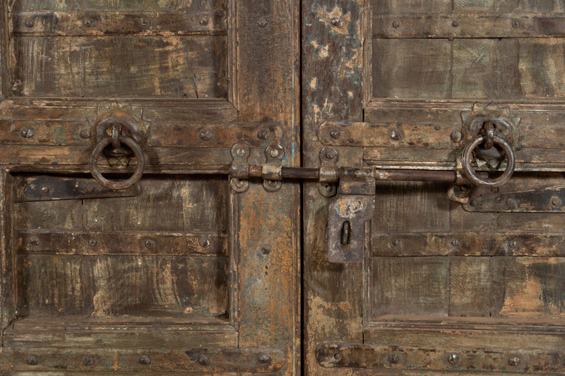 Biscottini Porta portone in legno massello e ferro da interno o da esterno vecchia e antica medievale