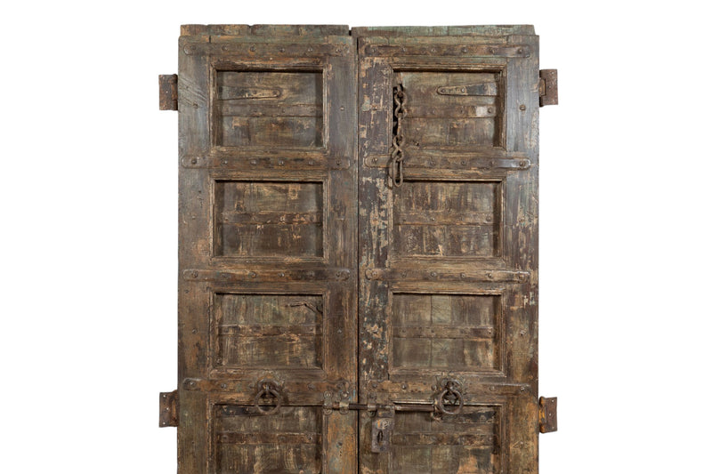 Biscottini Porta portone in legno massello e ferro da interno o da esterno vecchia e antica medievale