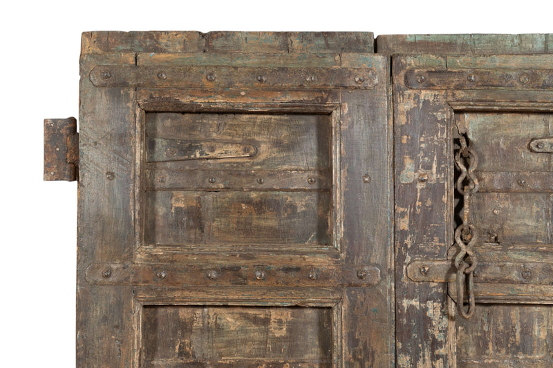 Biscottini Porta portone in legno massello e ferro da interno o da esterno vecchia e antica medievale