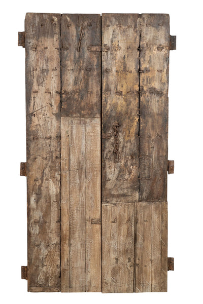 Biscottini Porta portone in legno massello e ferro da interno o da esterno vecchia e antica medievale