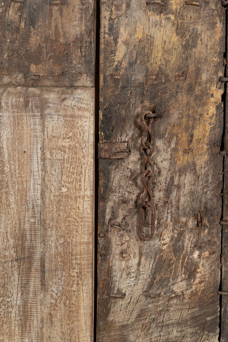 Biscottini Porta portone in legno massello e ferro da interno o da esterno vecchia e antica medievale
