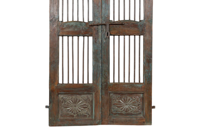 Biscottini Porta portone in legno massello e ferro da interno o da esterno vecchia e antica medievale